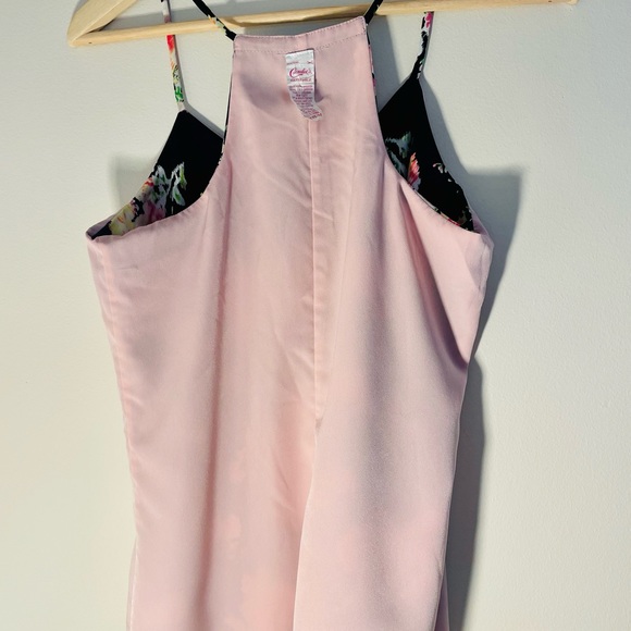 Candie’s cami strap racer back reversible floral and pink tank size Medium - Picture 8 of 9